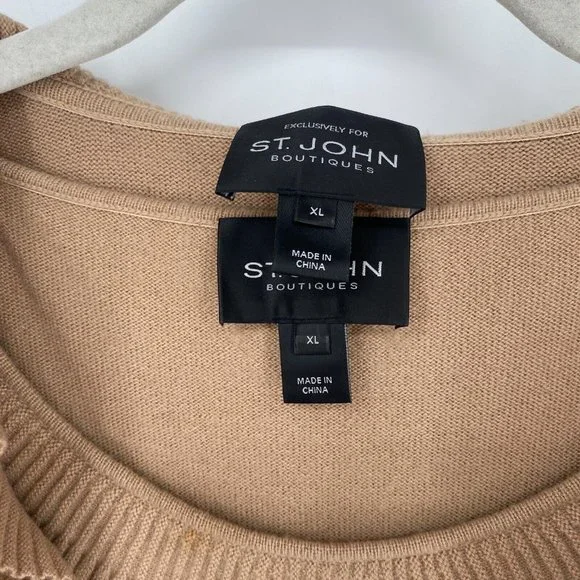 St. John Tan Ruffled Cardigan - Picture 5 of 7